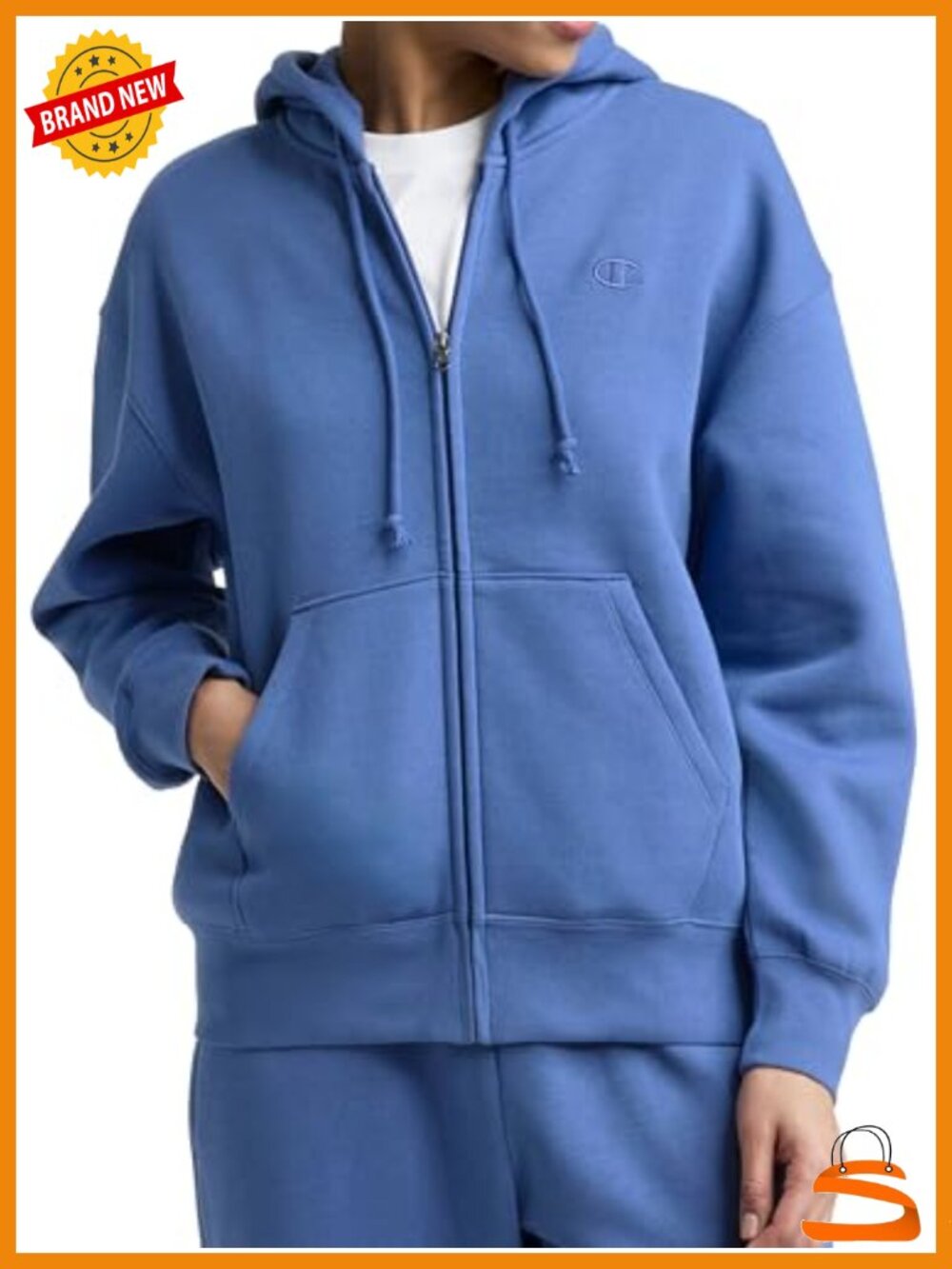 Champion Powerblend Fleece Zip-Up Hoodie Standard Fit Hooded Sweatshirt